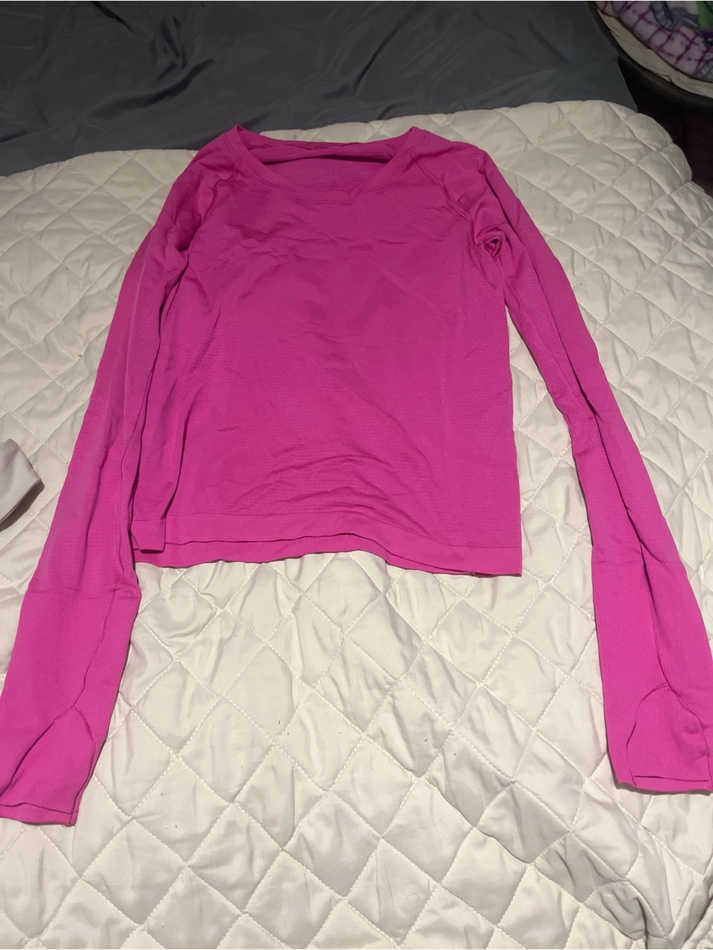 lululemon athletica Bright Pink Long-Sleeve Crew Top